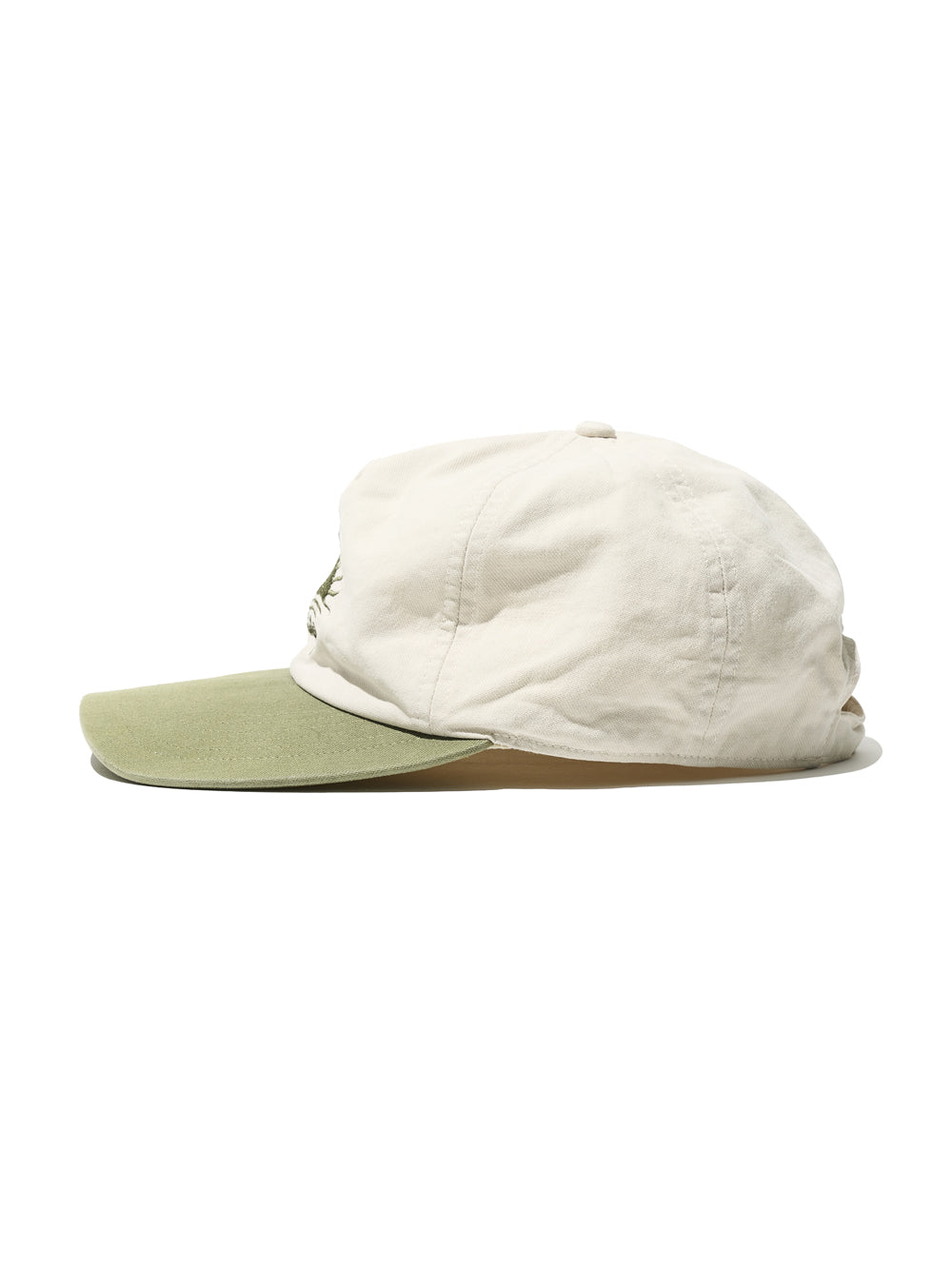 Vintage Washed Sunlight Ball Cap in Ivory Green