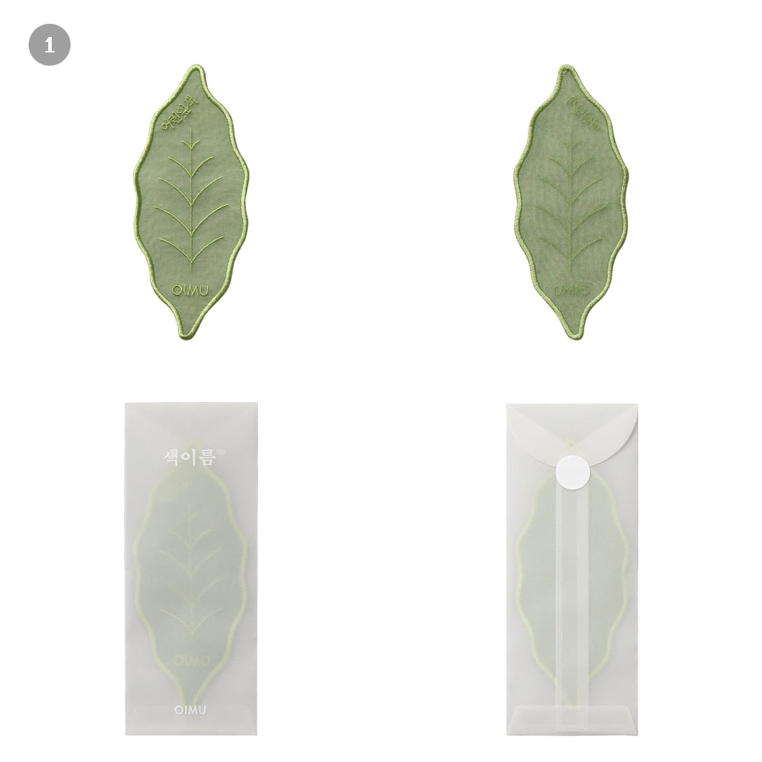 Korean Sheer Silk Bookmark in Baby Leaf