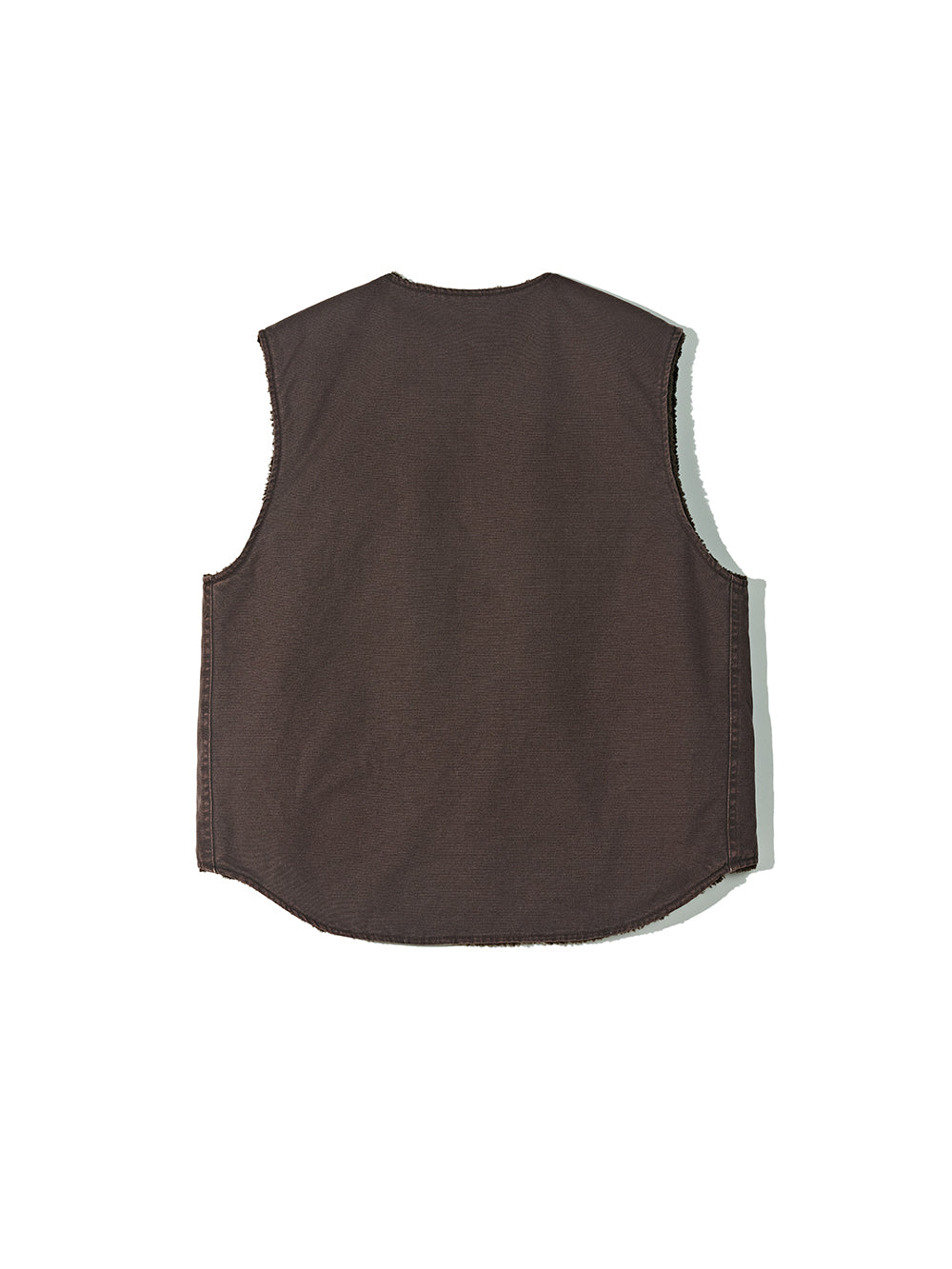 Washed Reversible Vest in Brown