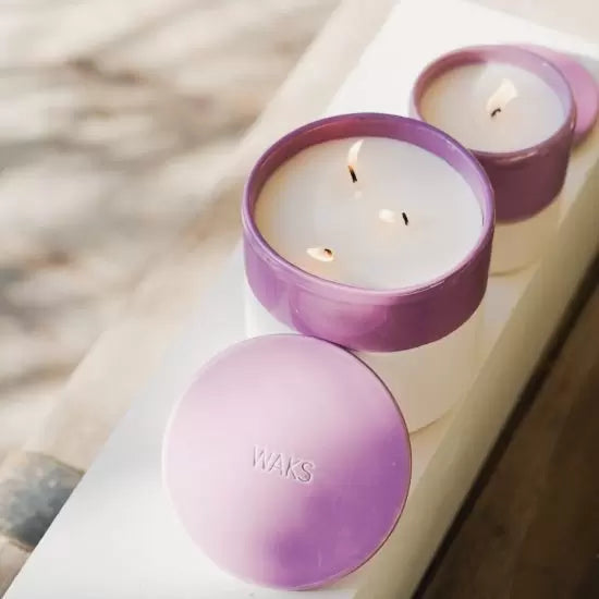 White Clay Glazed Ceramic Candle Hyacinth Medium