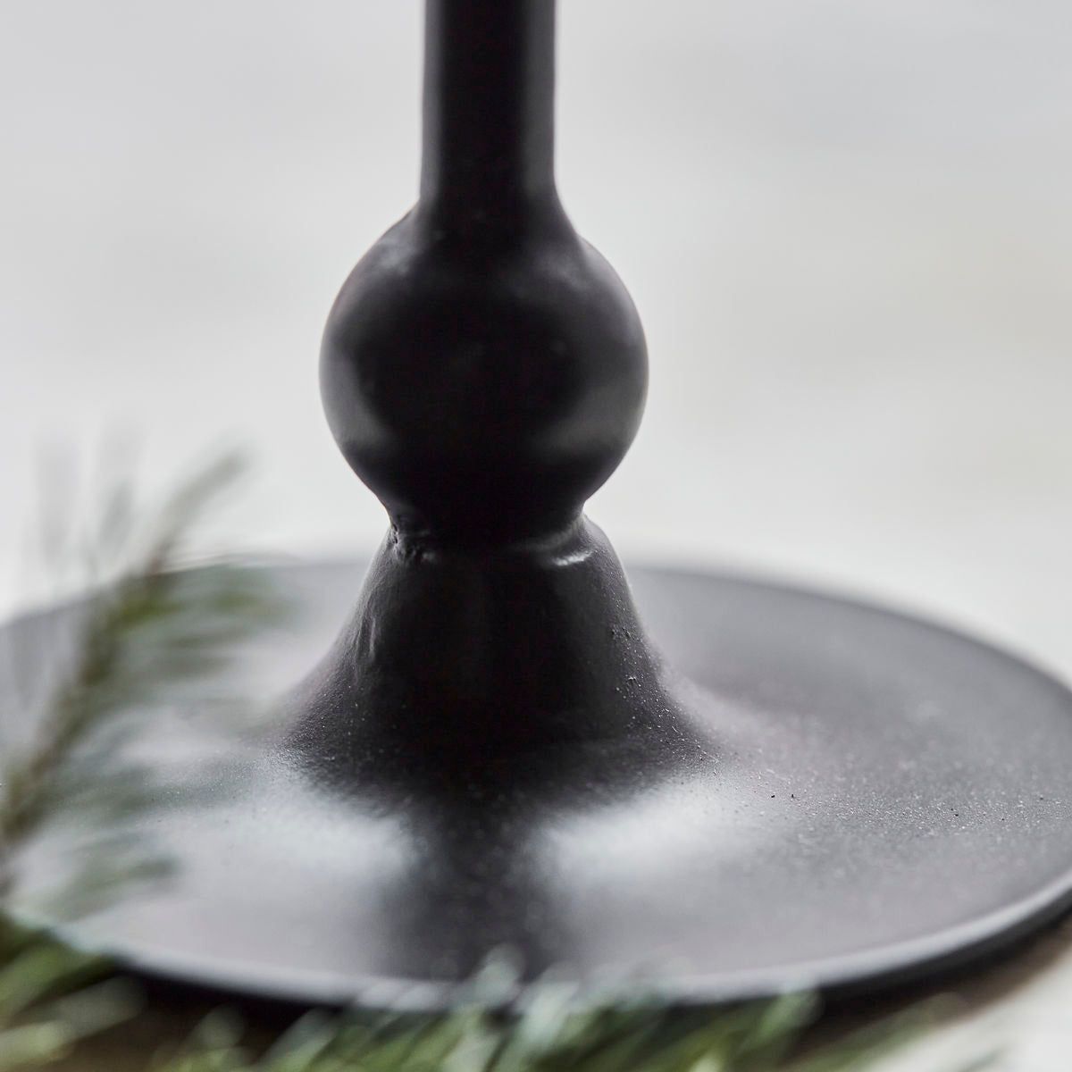 Antique Style Candle Holder Black Tall