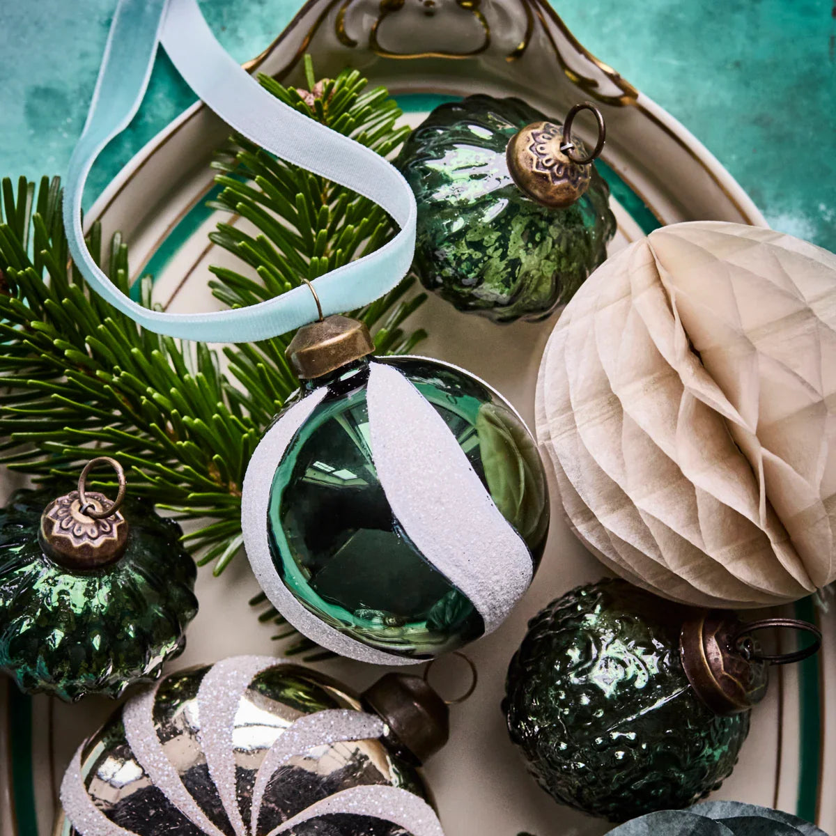 Green Twister Christmas Ornaments (Set of 4)