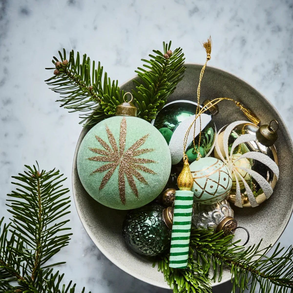 Flos Mint Green Christmas Ornaments (Set of 4)