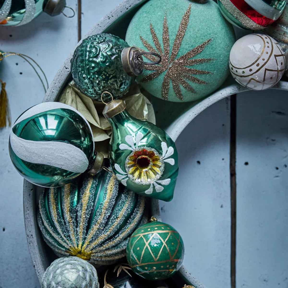 Green Nostal Christmas Ornaments (Set of 4)