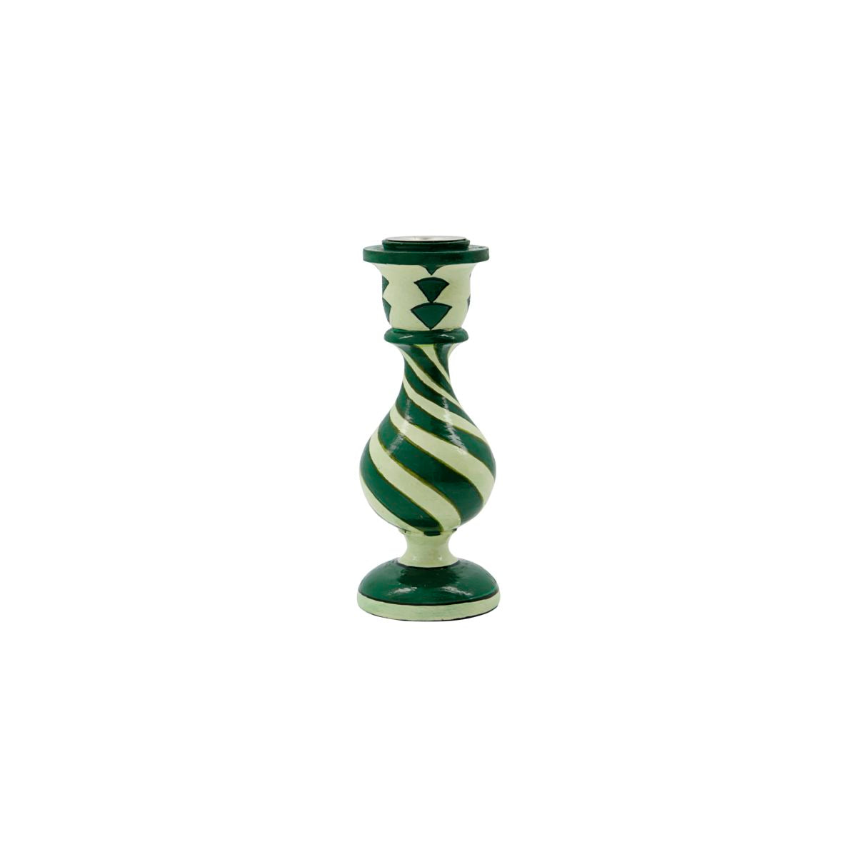 Swirl Candle Holder in Green