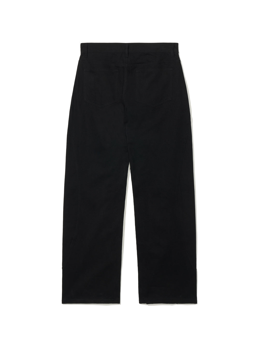 Curved Section Wide Chino Pants in Black