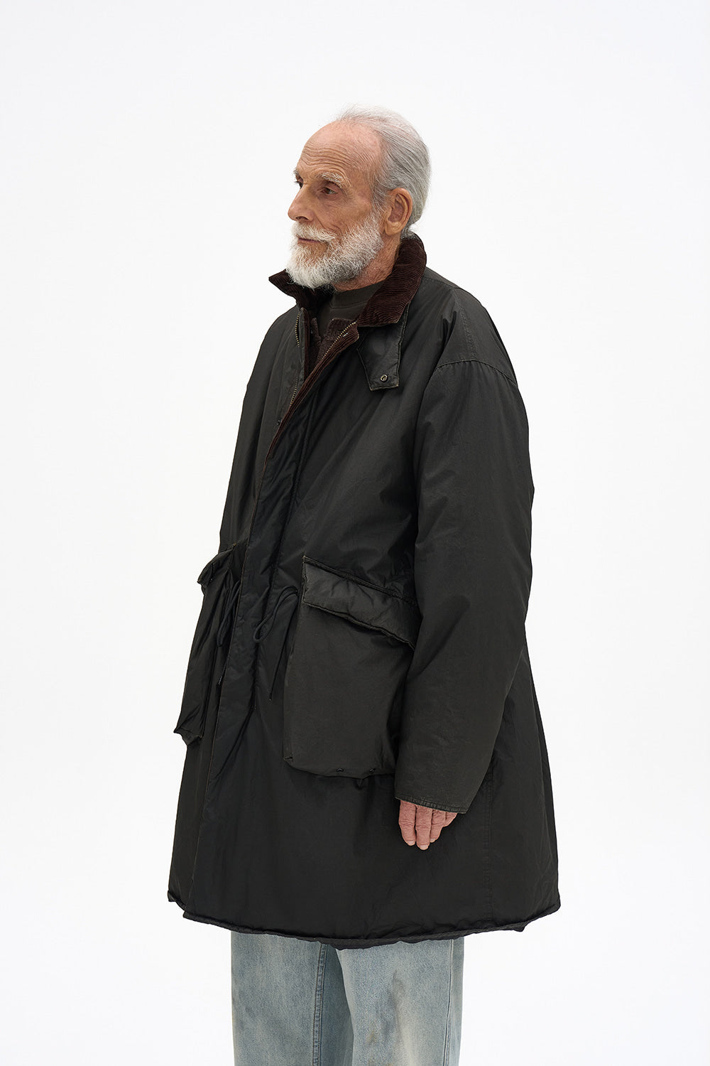 Coated Explorer Padded Coat Black