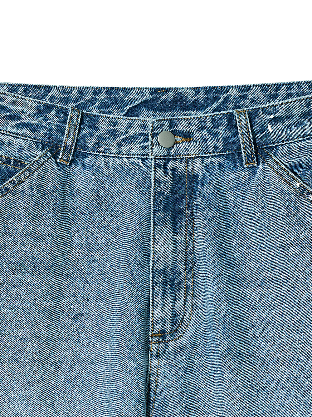 Cut Off Carpenter Denim Pants in Light Blue