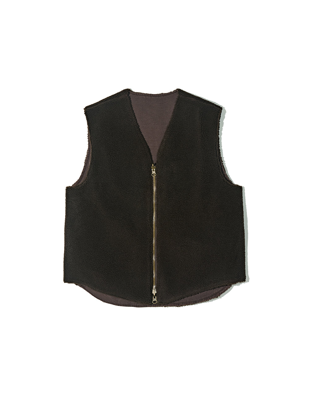 Washed Reversible Vest in Brown