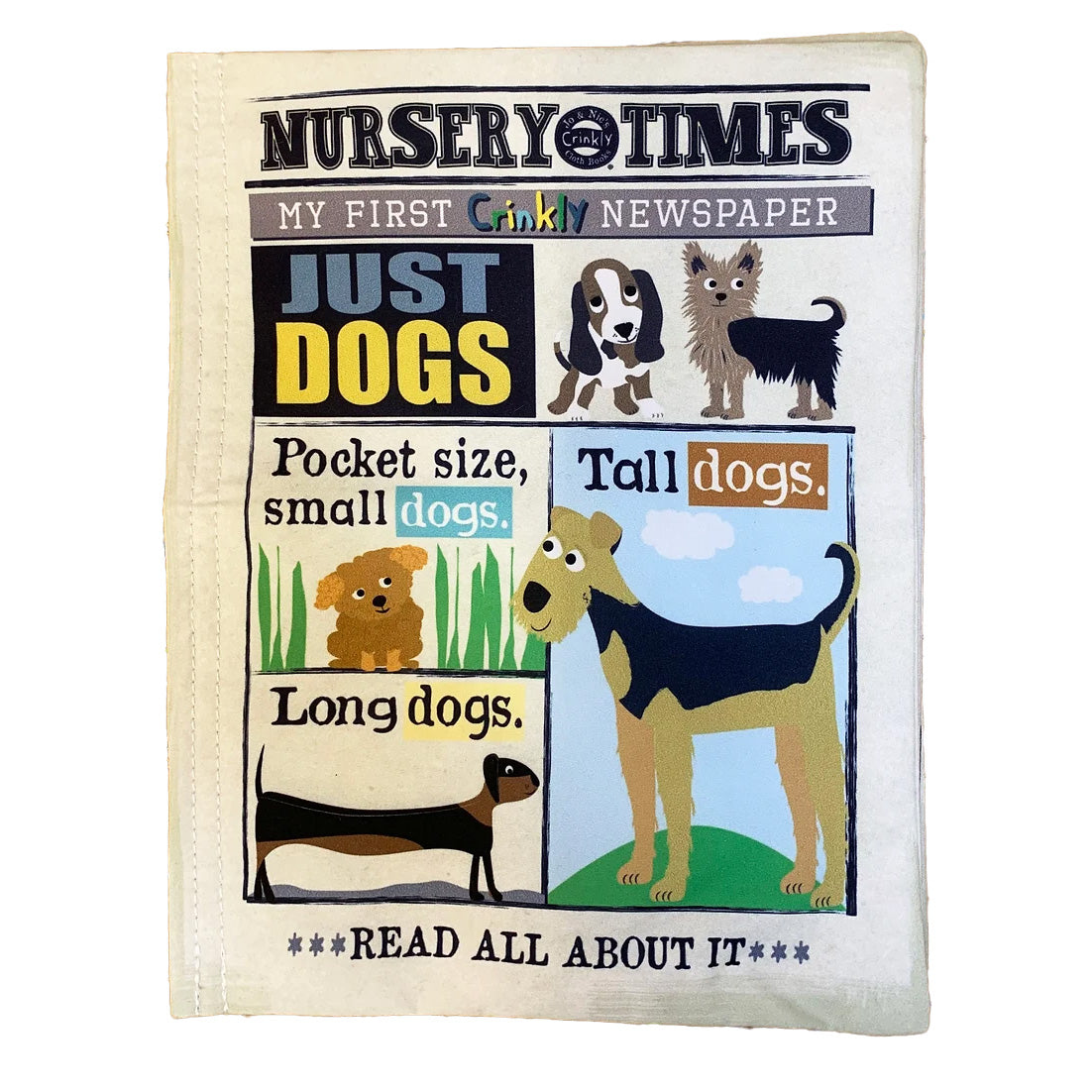 Nursery Times Crinkly Newspaper - Just Dogs