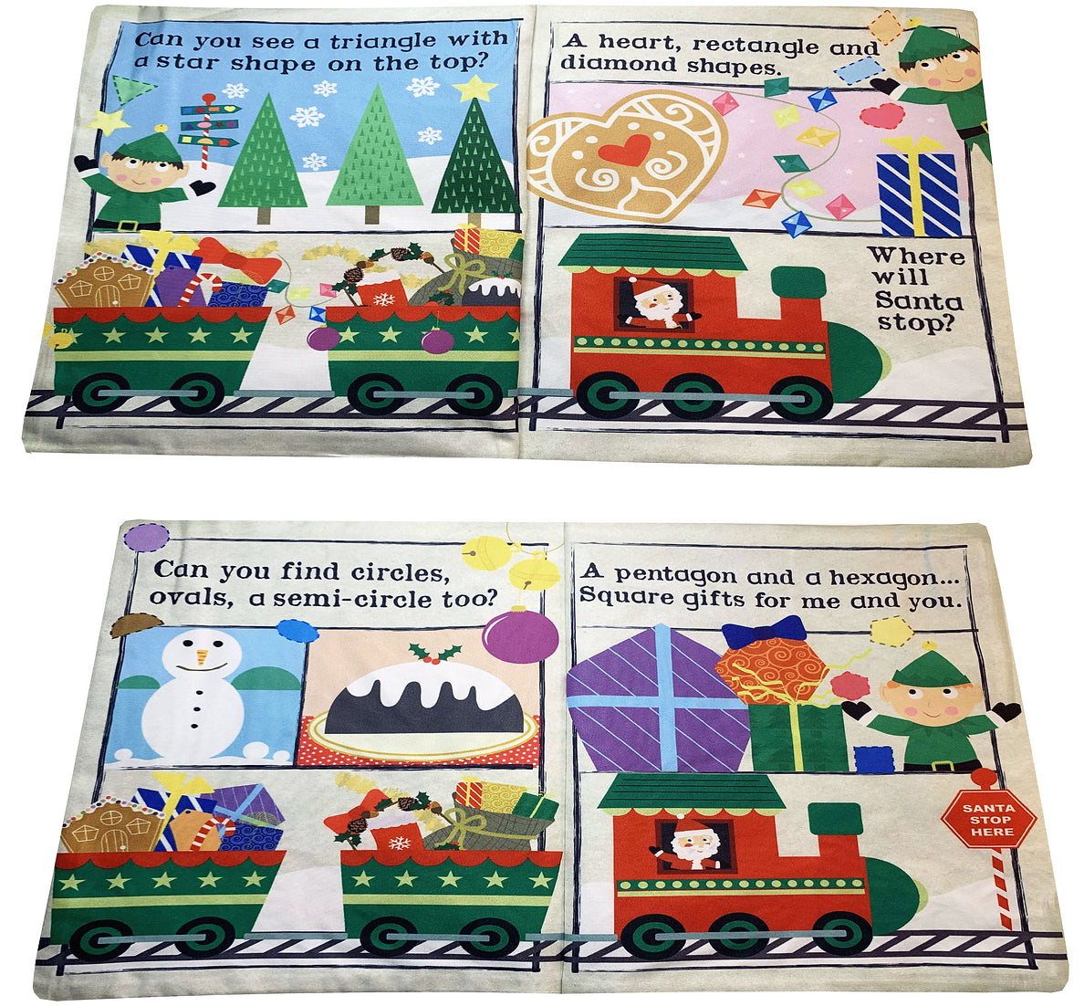 Nursery Times Crinkly Book SANTA'S EXPRESS TRAIN - Shapes and Rhymes