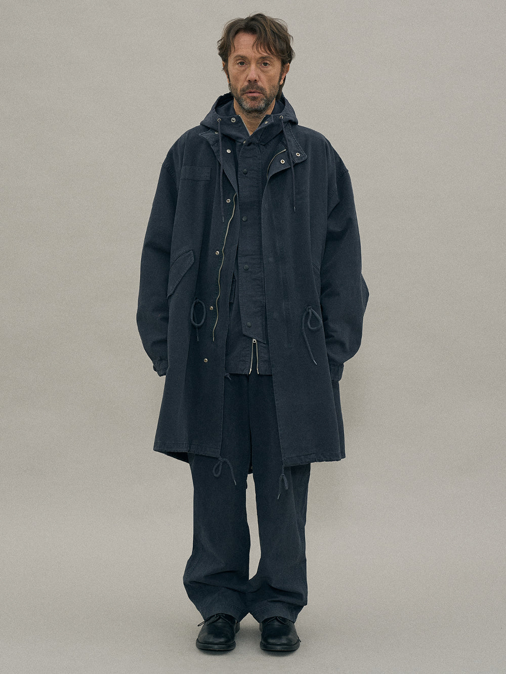 Vintage Washed M-65 Fishtail Coat in Navy