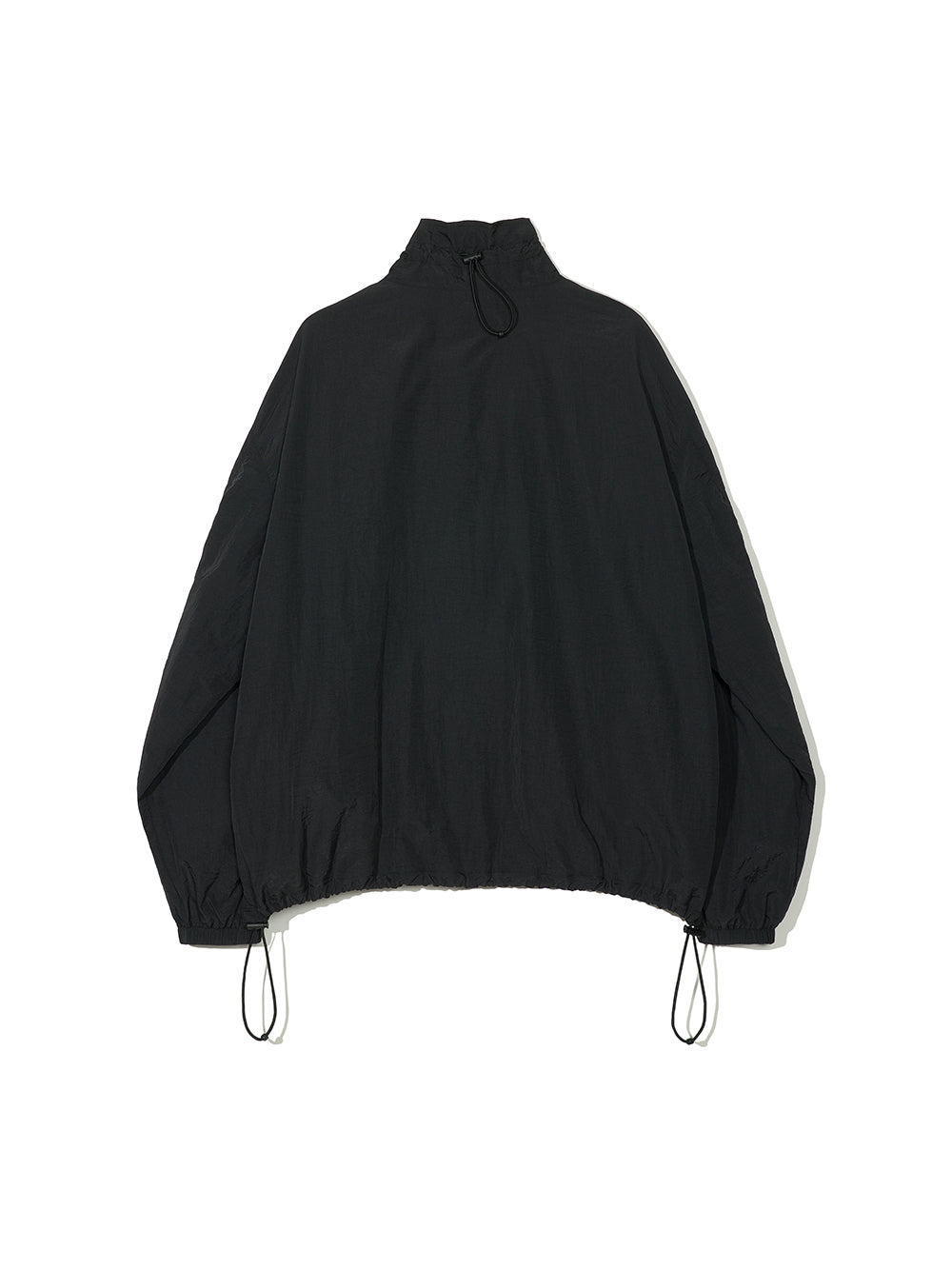 Curved Zipper Windbreaker Zip-up Jacket BLACK