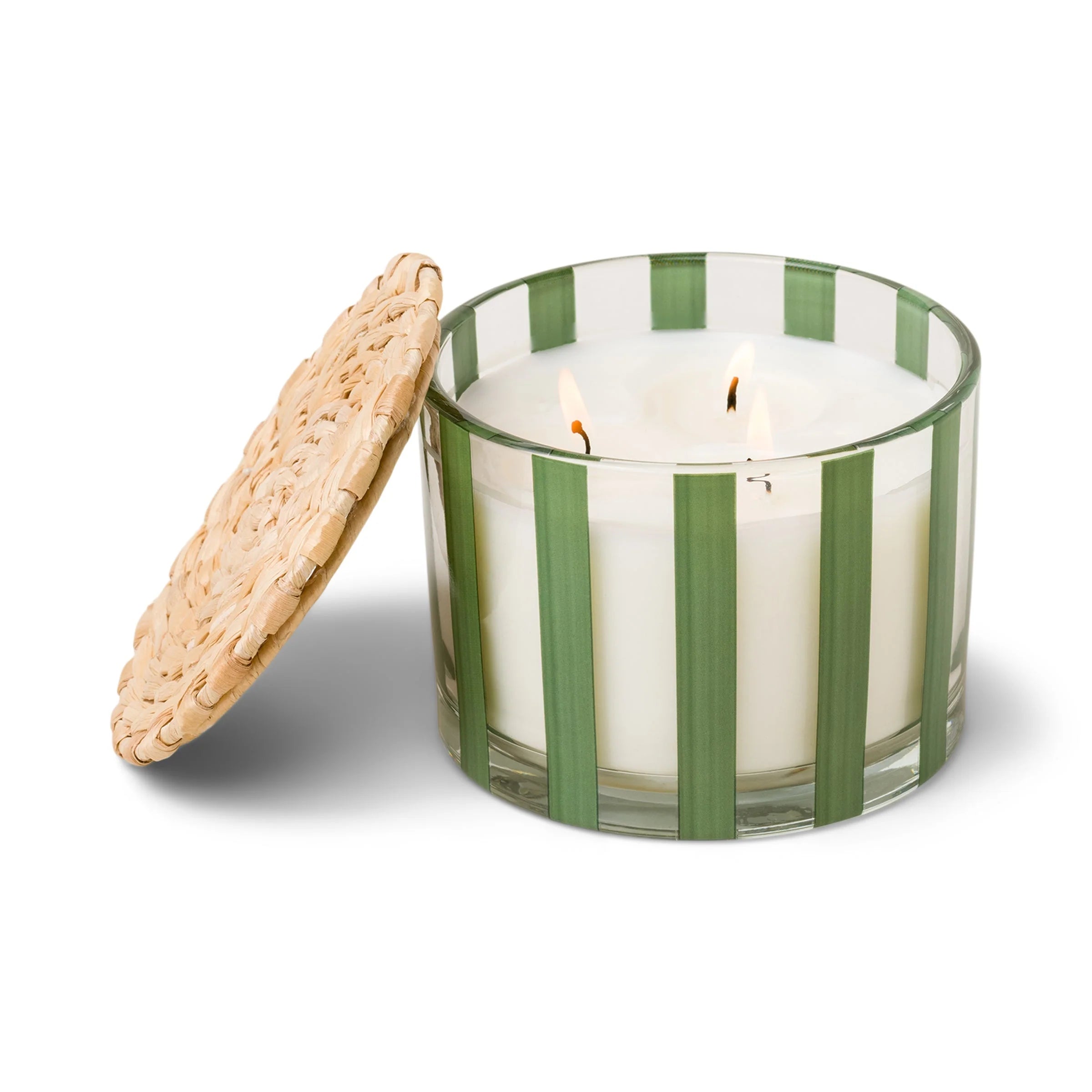 Al Fresco Taupe Glass Candle in Lime Haze (12oz)