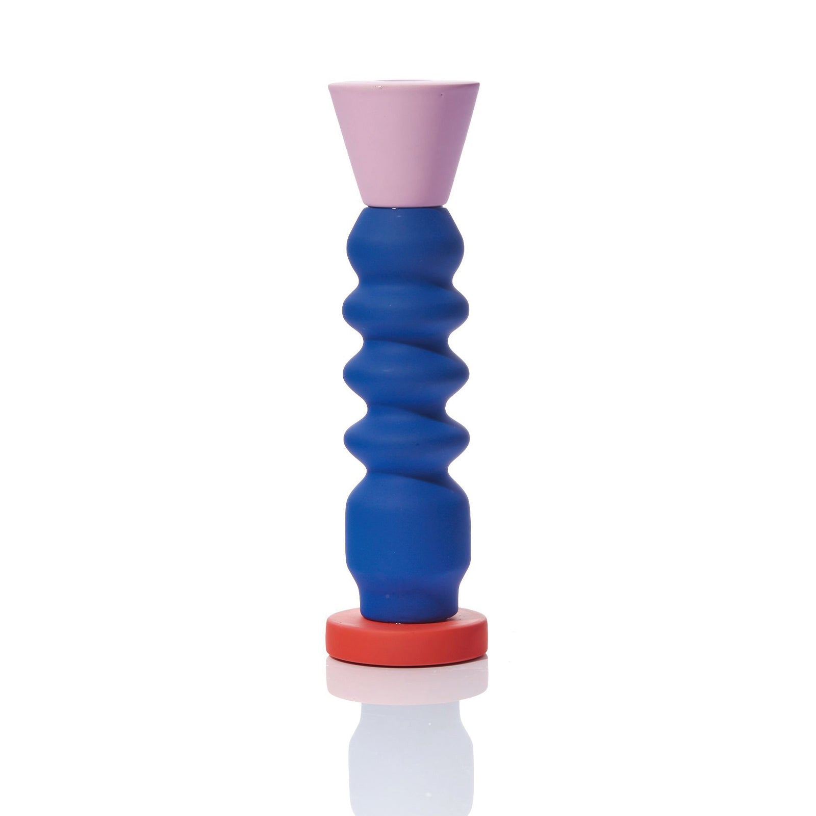 Stacks Tall Candle Holder - Cobalt
