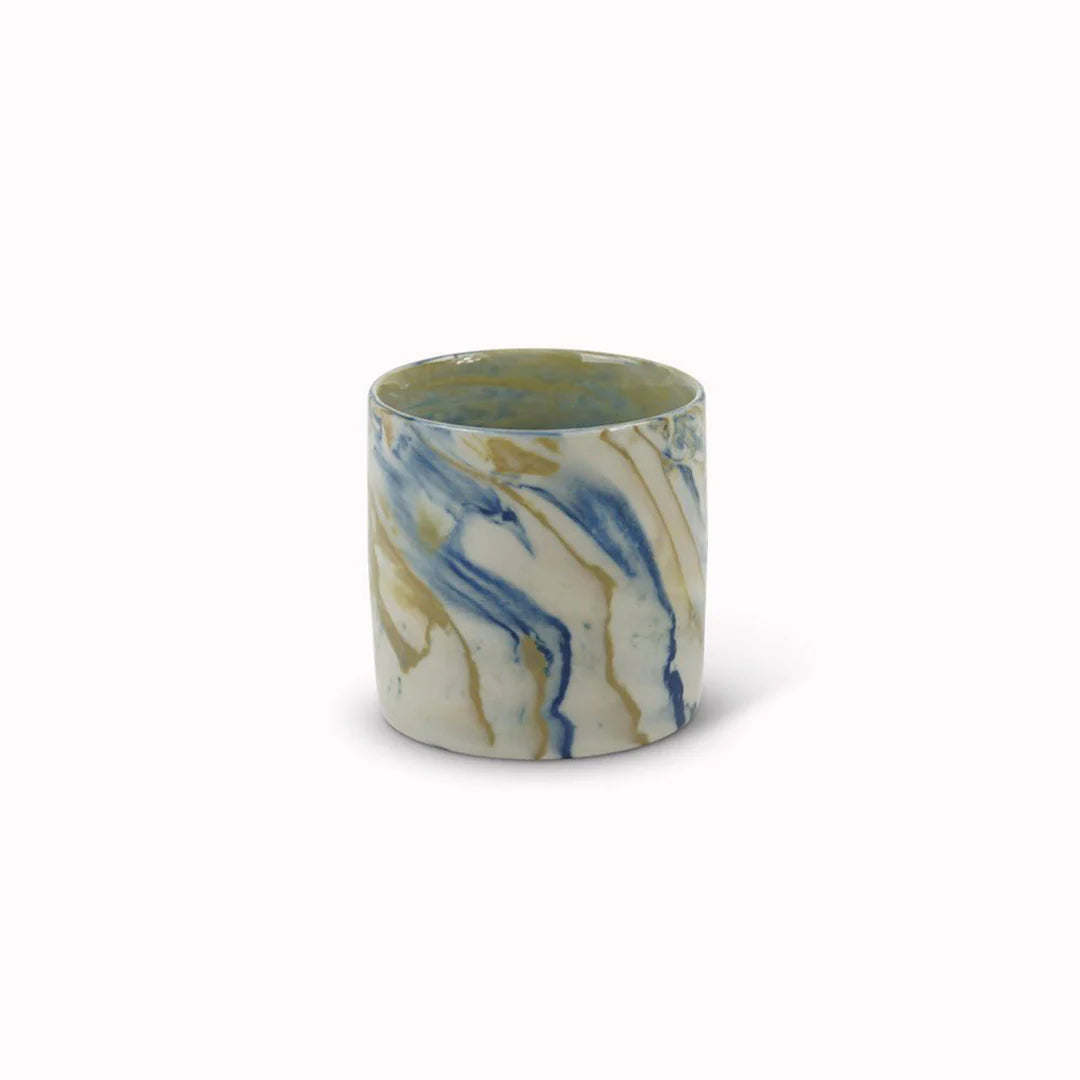 Mustard & Blue Marbled Mug in Small (150ml)