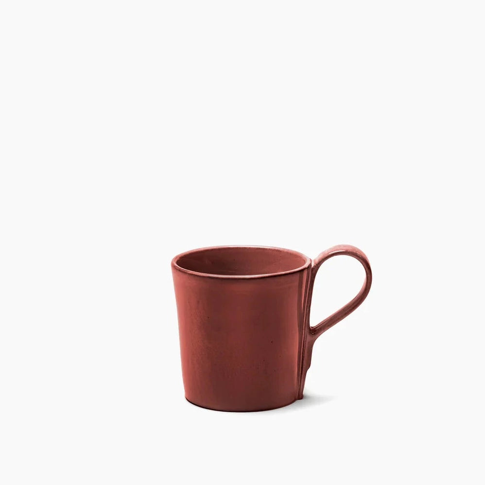 Venetian Red Coffee Cup with a Handle