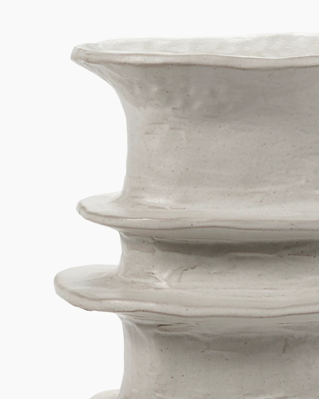 Off White Billy Vase with Ridges in Medium Size