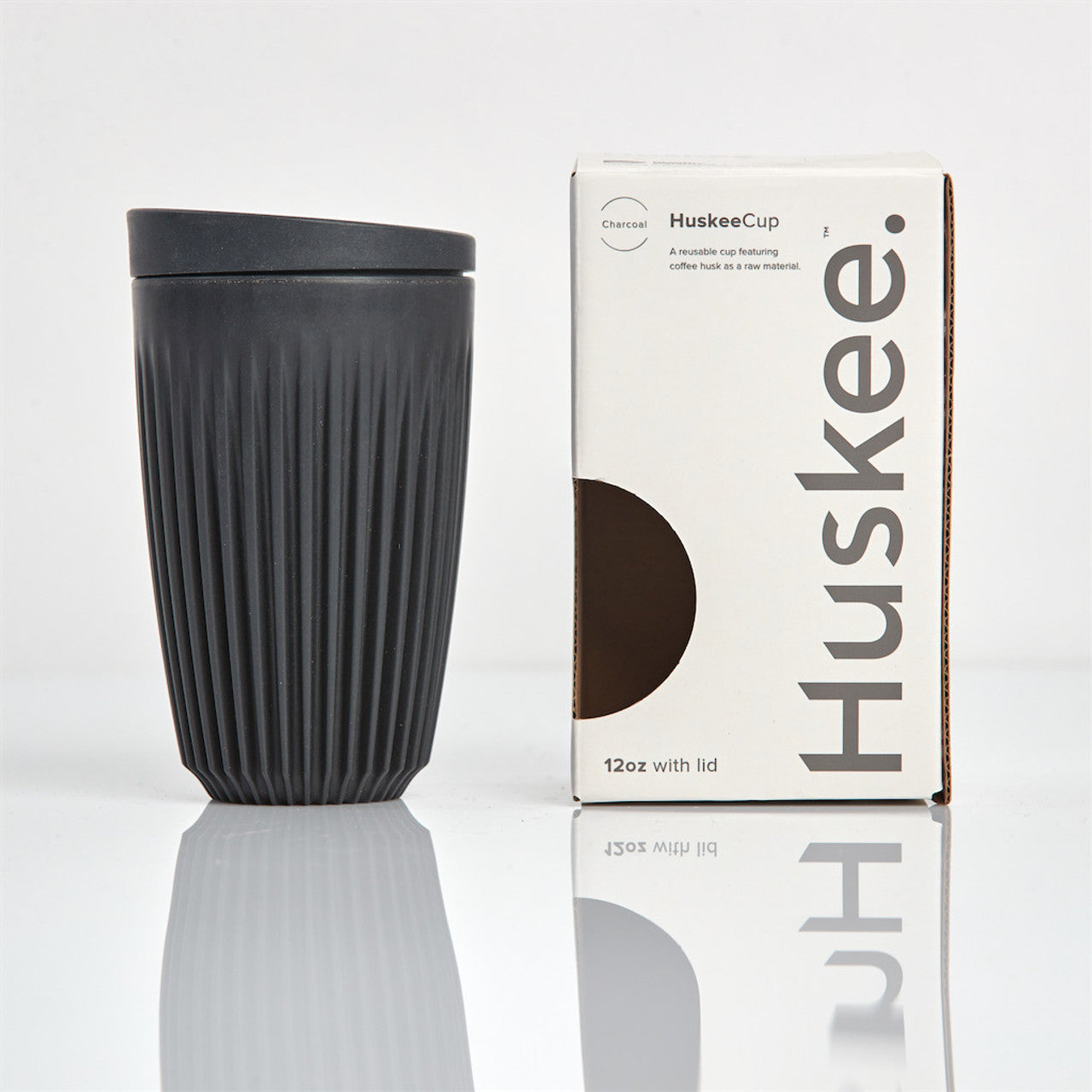 Reusable Coffee Cup and Lid Combo in Charcoal (12oz)