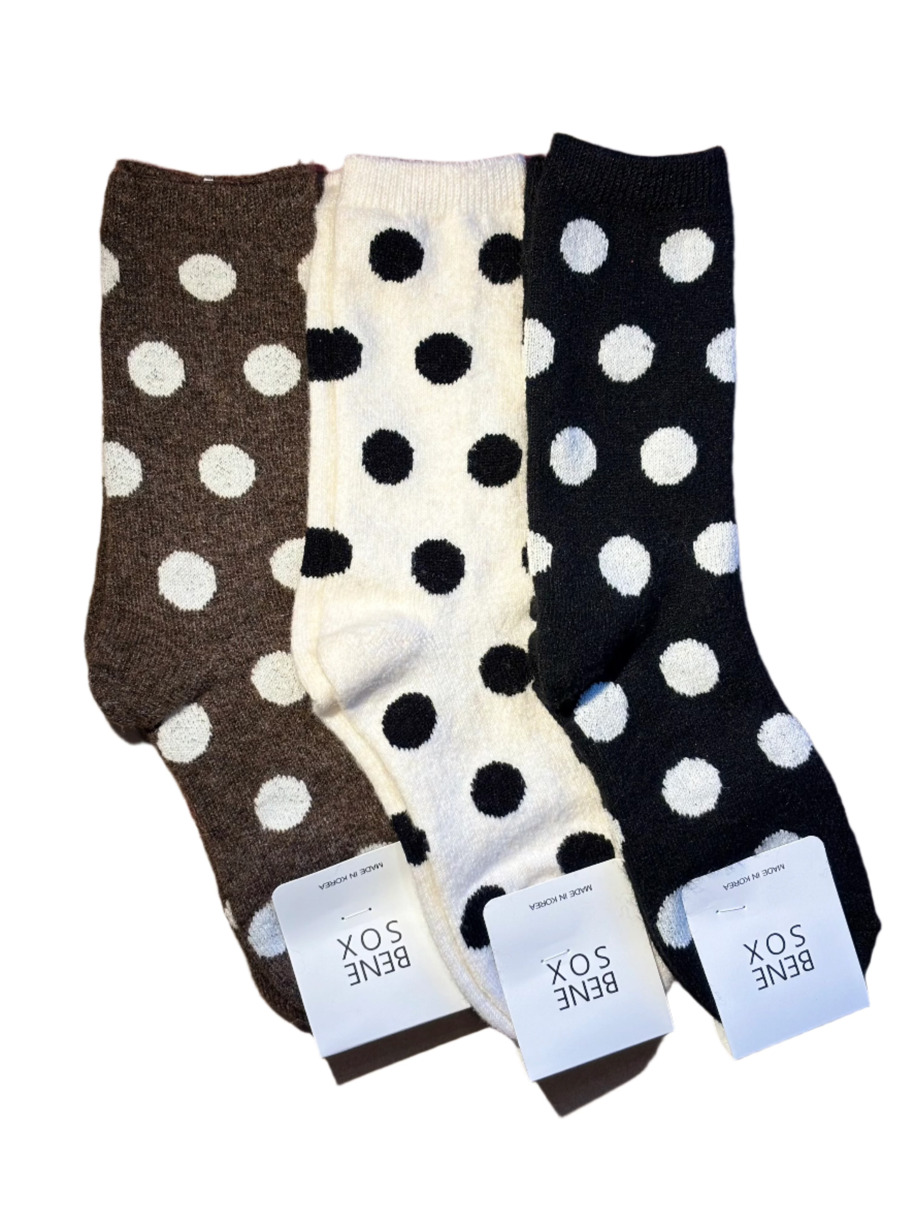 Cashmere Mix Polka Dot Socks in Black