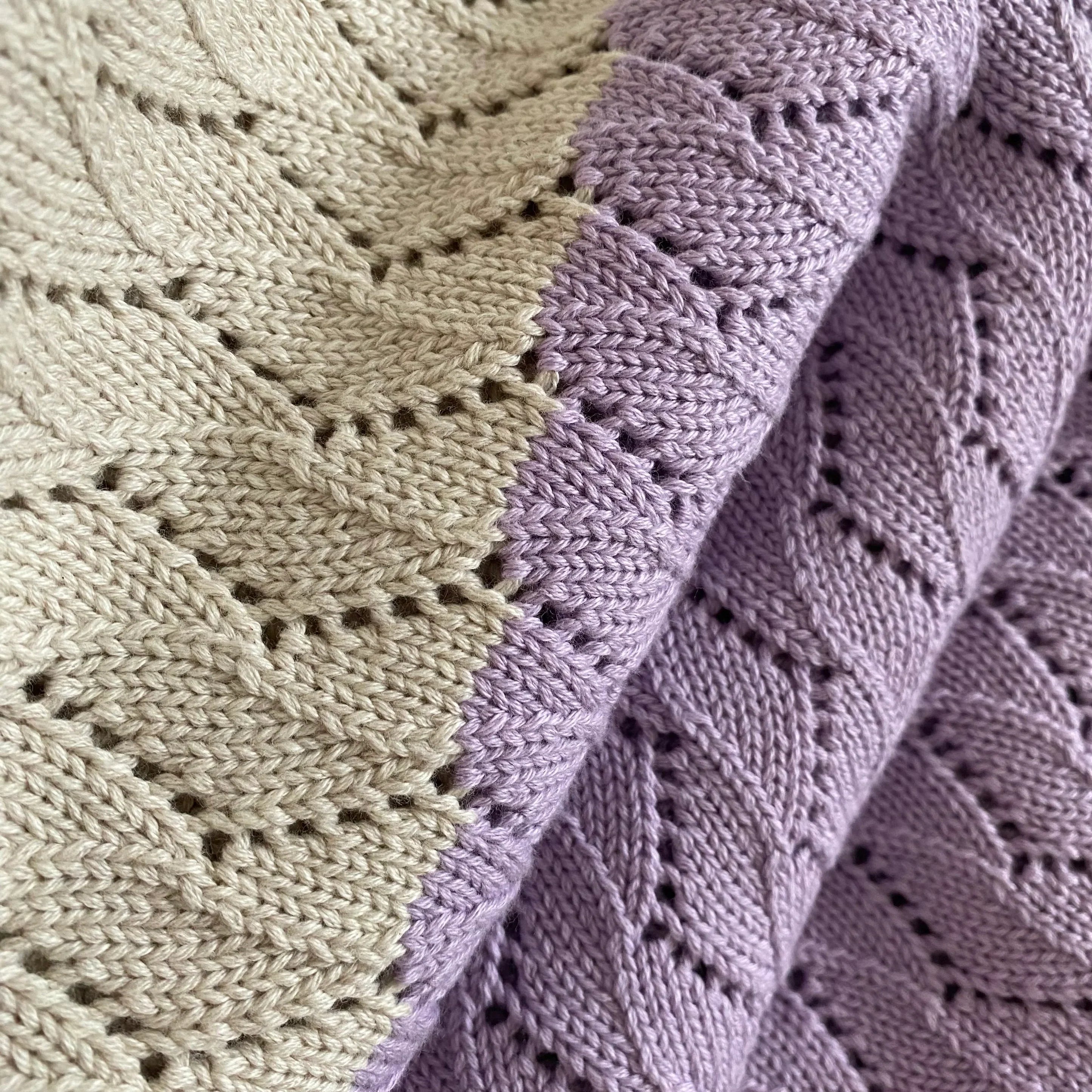 Textured Baby Blanket in Lilac & Cream