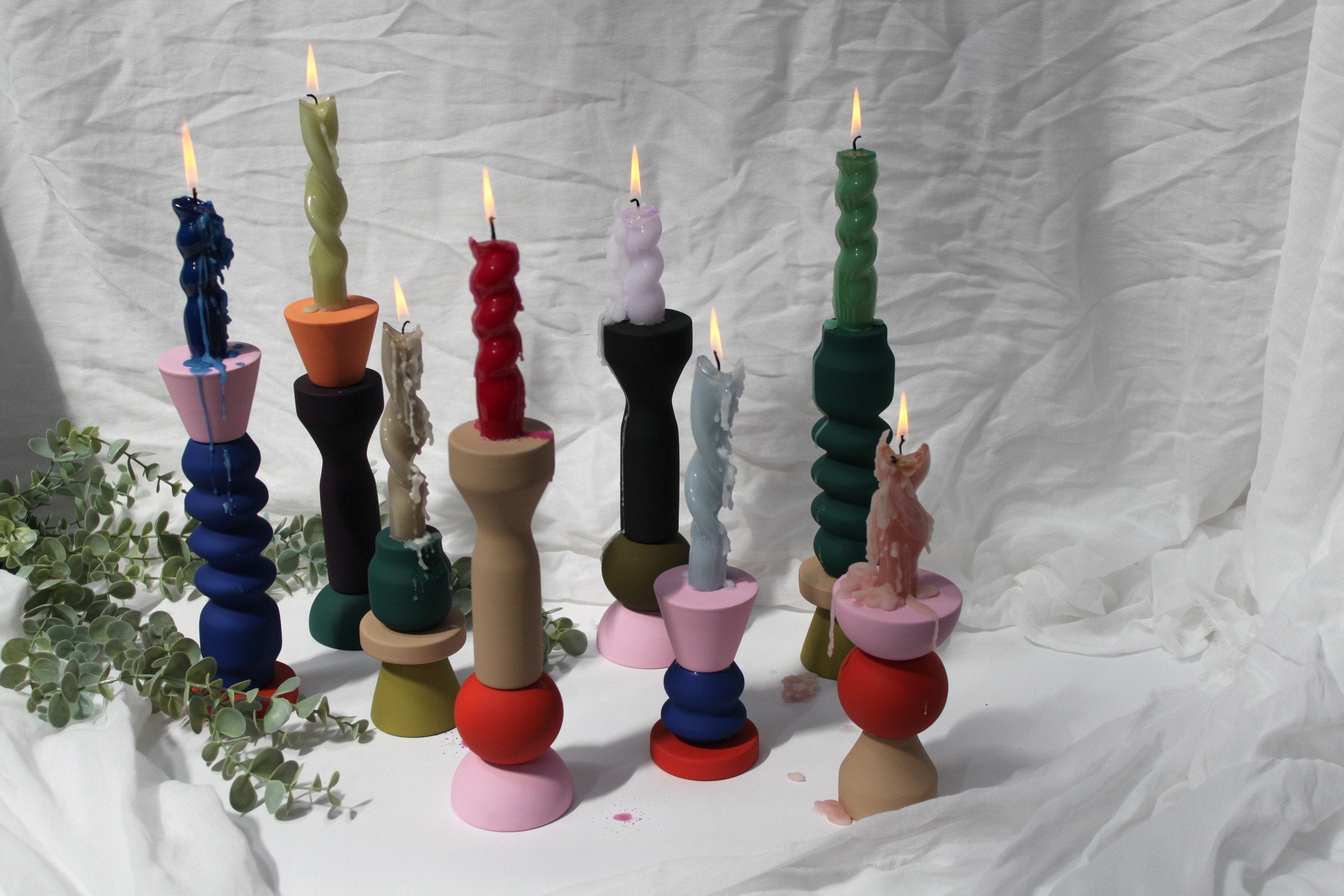 Stacks Tall Candle Holder - Forest