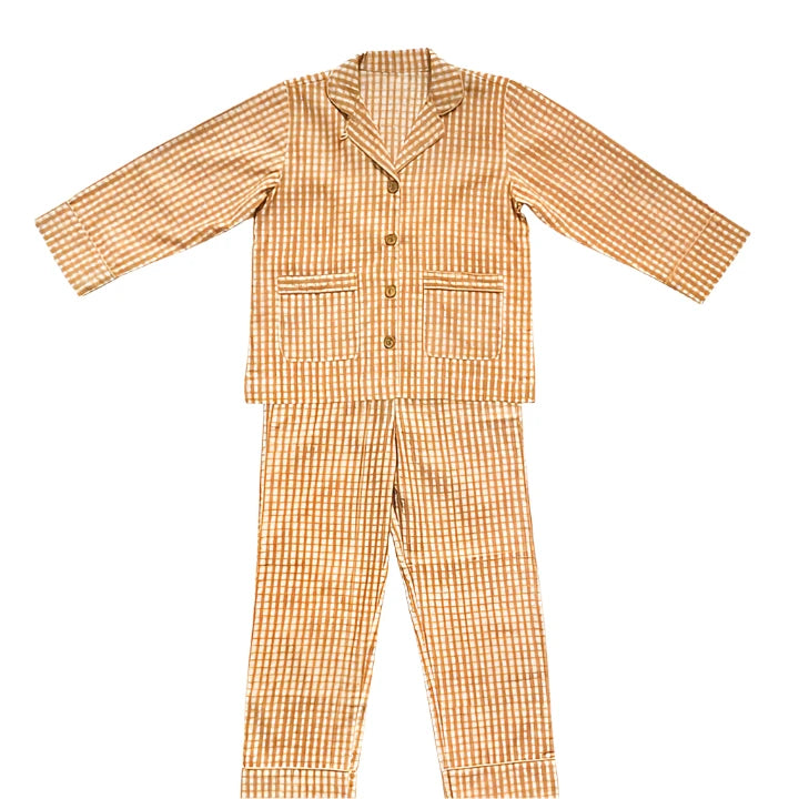 Organic Cotton Pyjamas in Terracotta