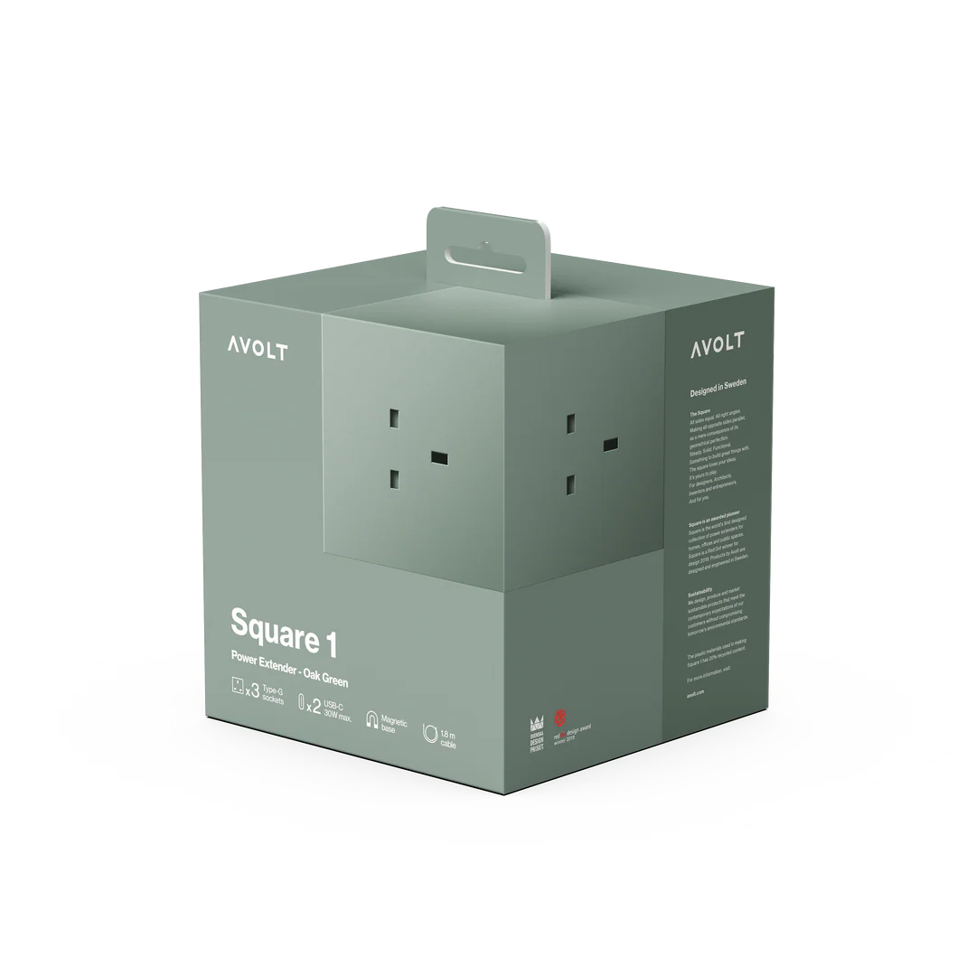 Square Power Extension 1 Oak Green – ALKEMI store