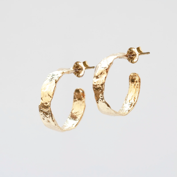 Crushed Texture Hoops Earrings