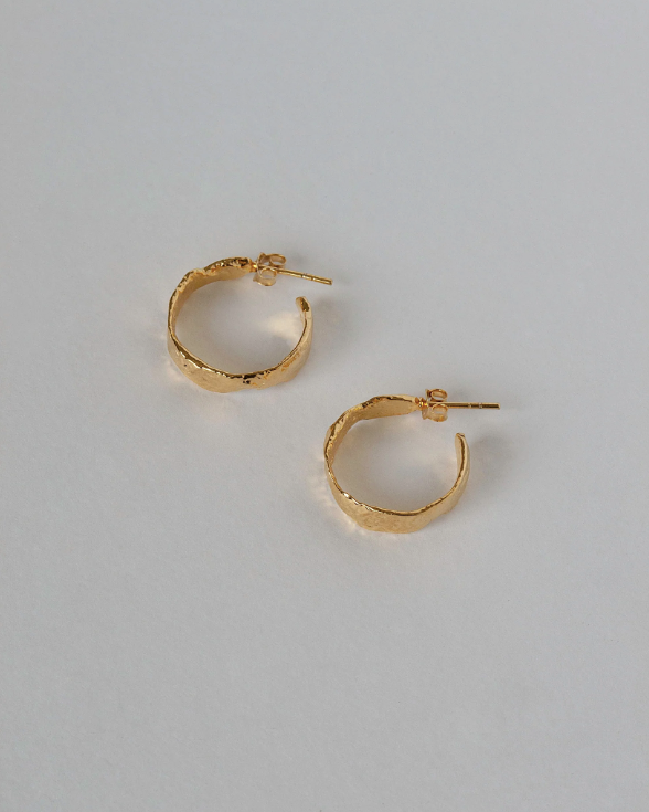 Crushed Texture Hoops Earrings