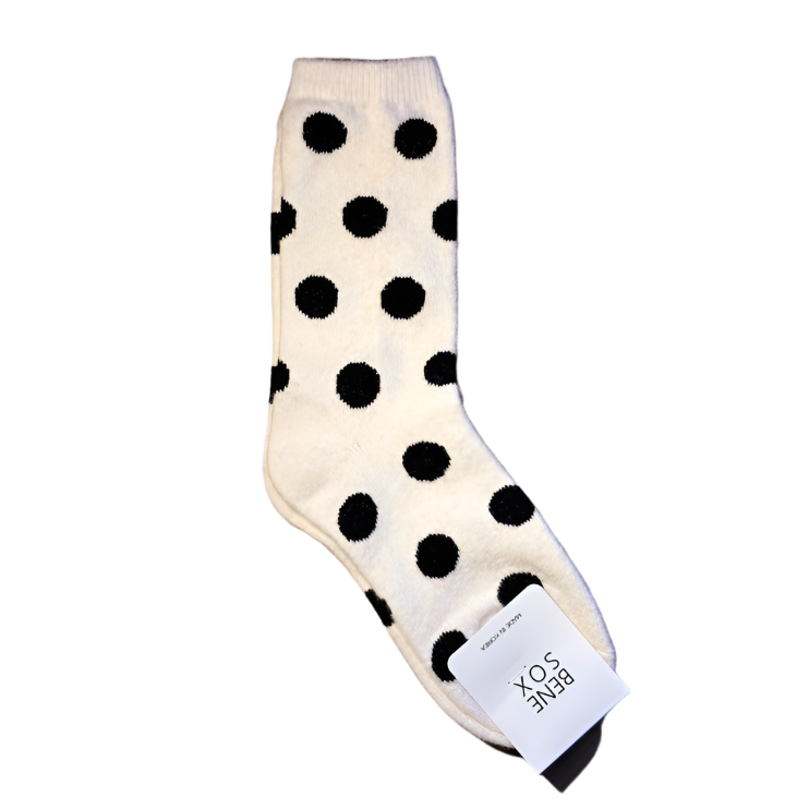 Cashmere Mix Polka Dot Socks in White