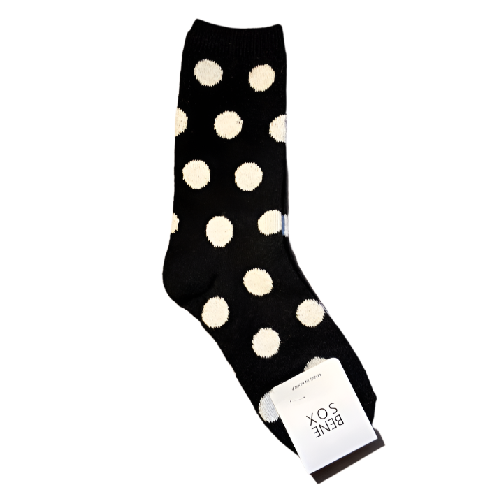 Cashmere Mix Polka Dot Socks in Black