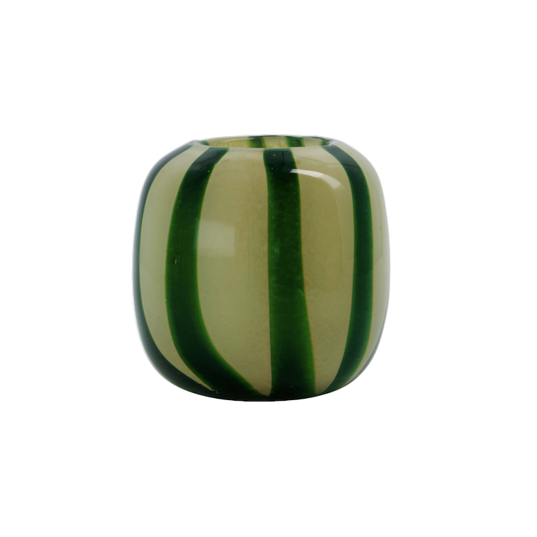 Hope Tealight Holder with Green Stripes