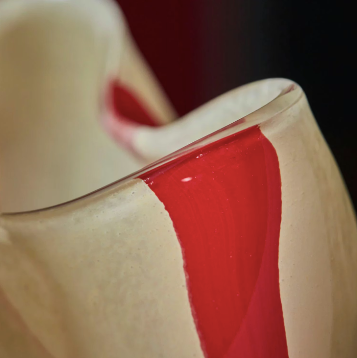 Gula Candle Holder with Red Stripes