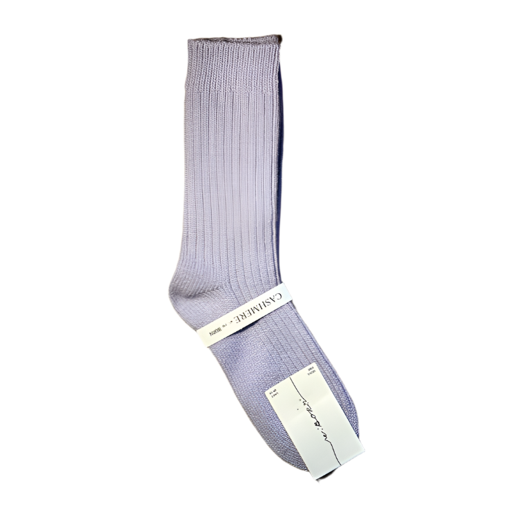 Cashmere Mix Ribbed Socks in Lilac