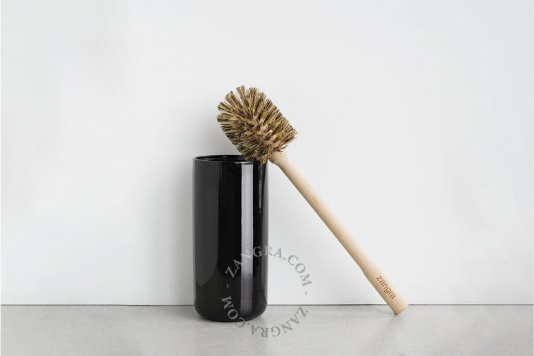 Toilet Brush & Porcelain Holder Black