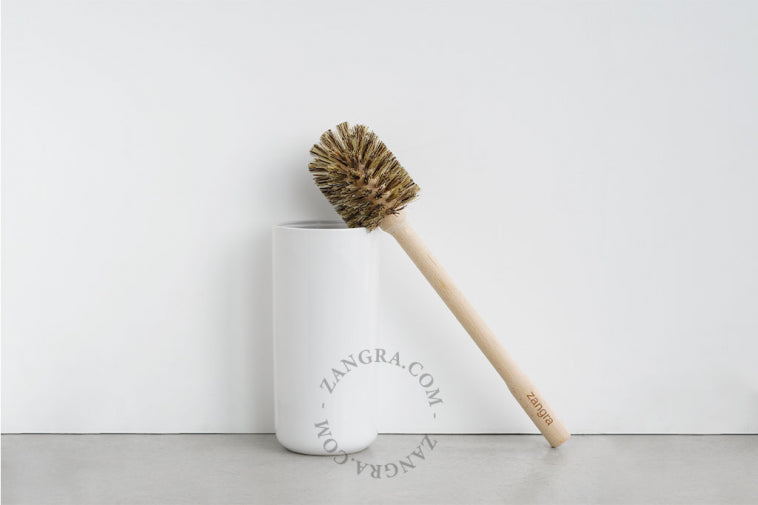 Toilet Brush & Porcelain Holder White