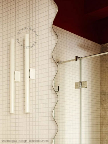 White Porcelain Wall or Ceiling Lamp S14d (Opal Stick Bulb)