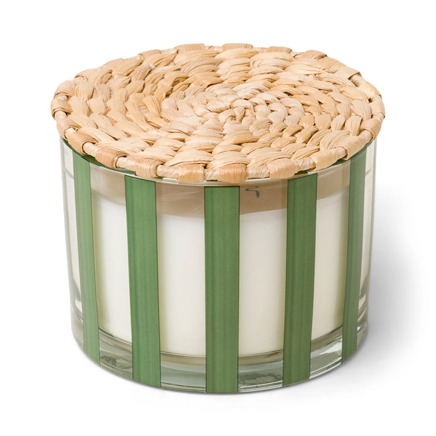 Al Fresco Taupe Glass Candle in Lime Haze (12oz)