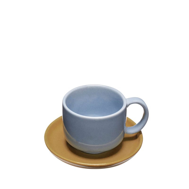 Amare Cup/Saucer Set in Light blue/Brown