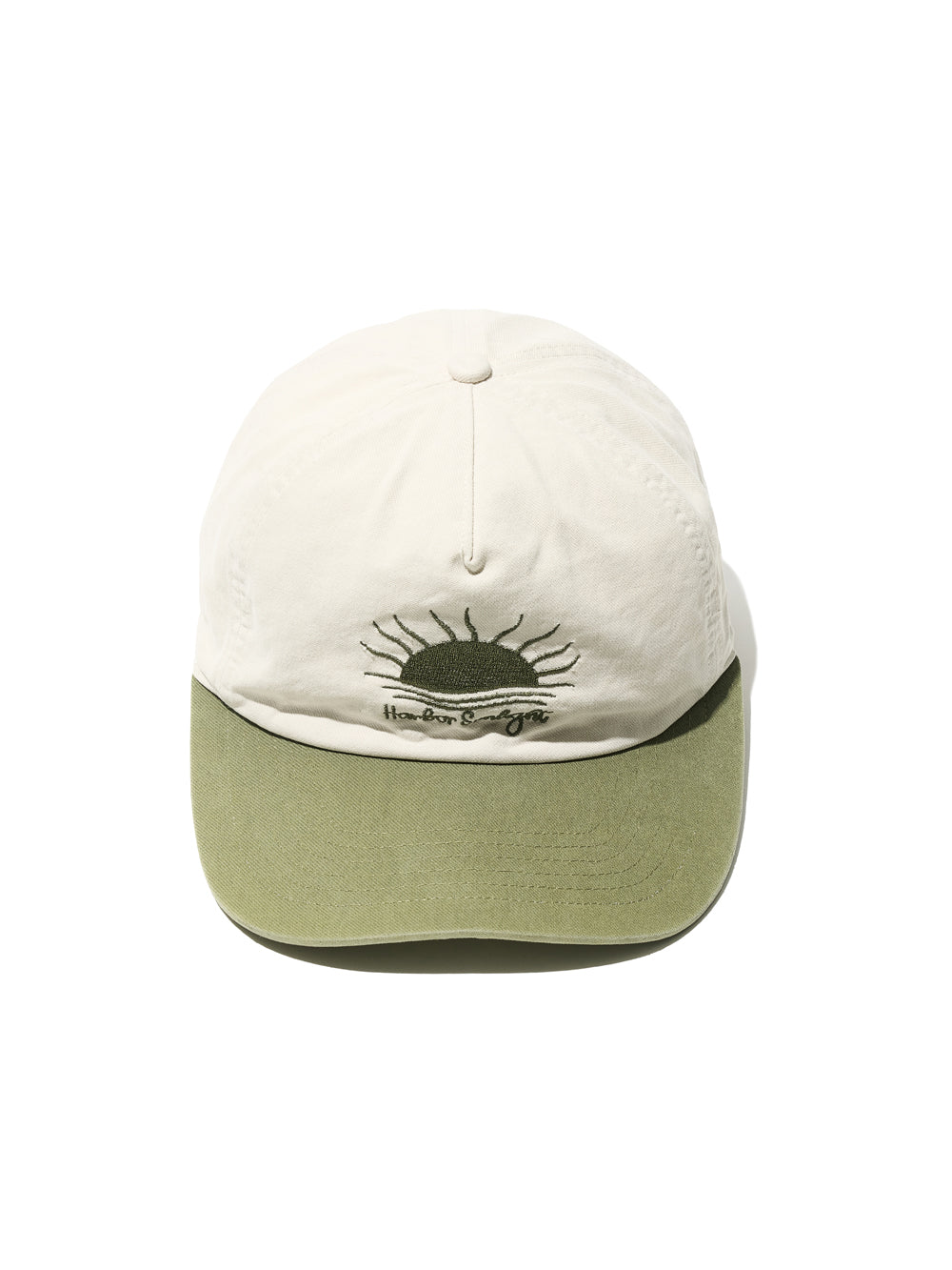 Vintage Washed Sunlight Ball Cap in Ivory Green