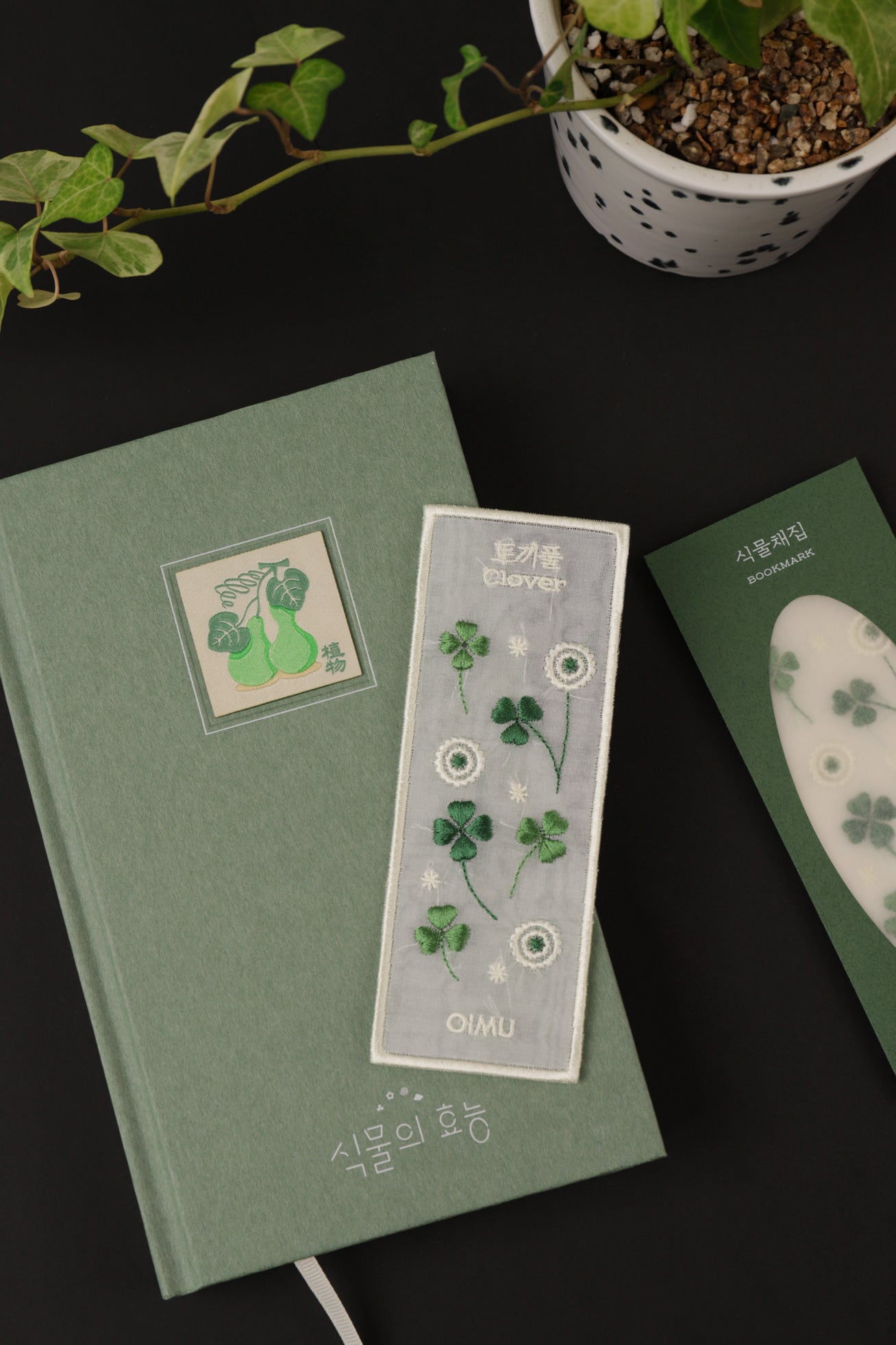 Plant Collecting Bookmark in Clover