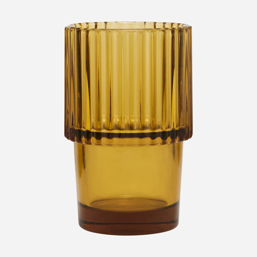 Rills Glass Amber (Set of 4)