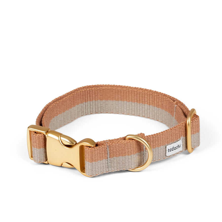 Dog Collar in Powder & Light Brown