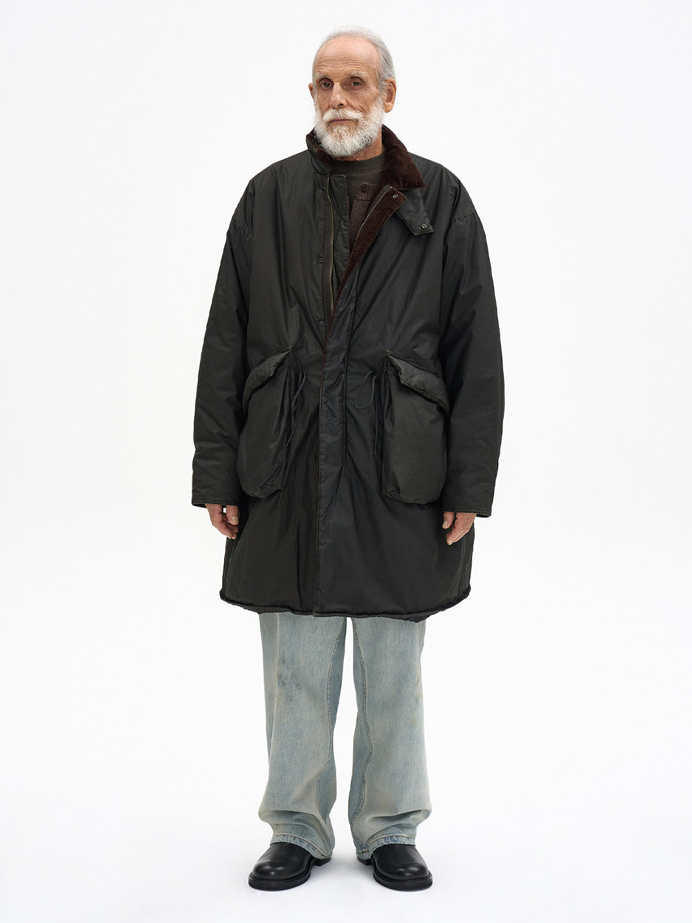 Coated Explorer Padded Coat Black