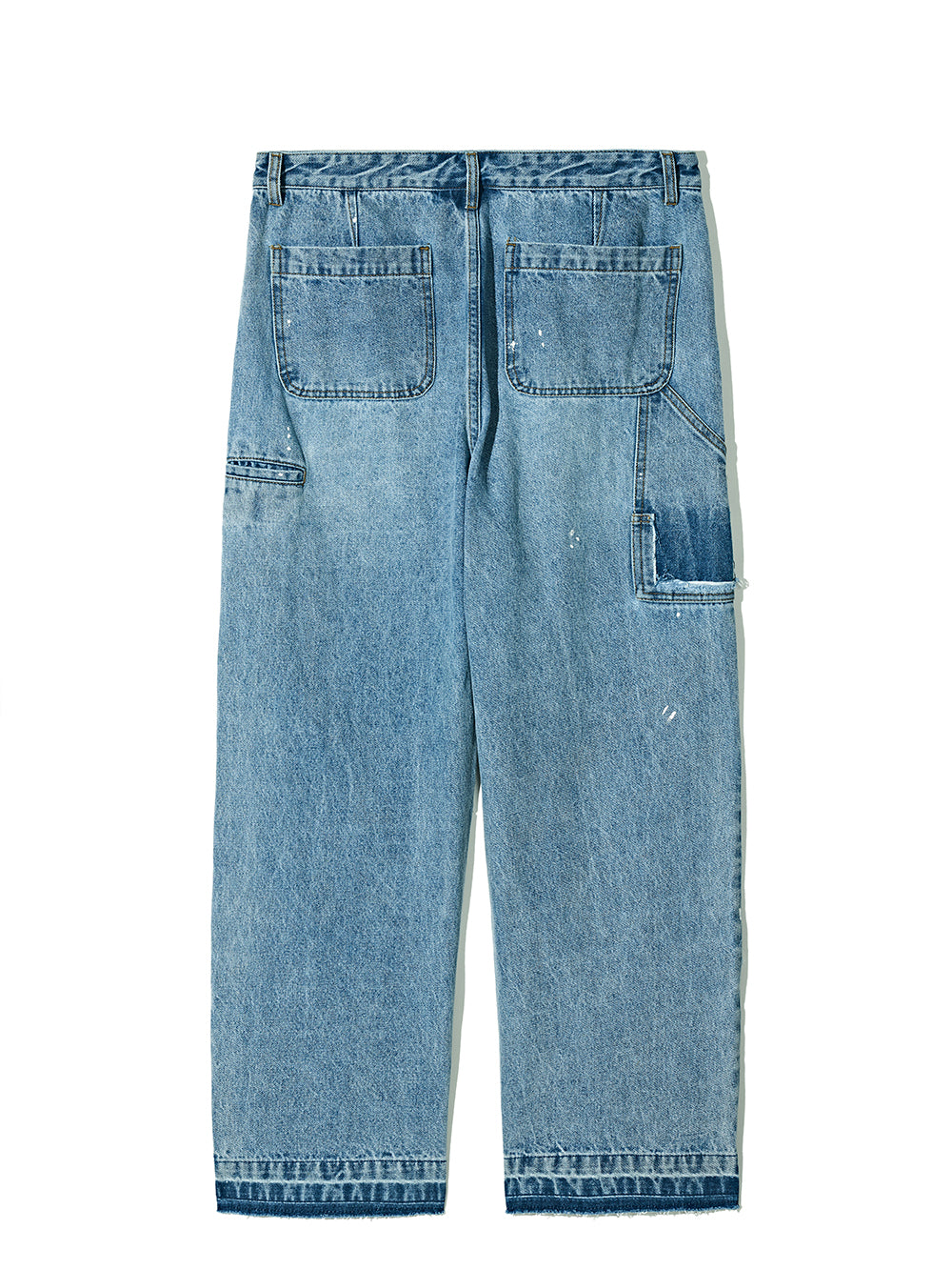 Cut Off Carpenter Denim Pants in Light Blue