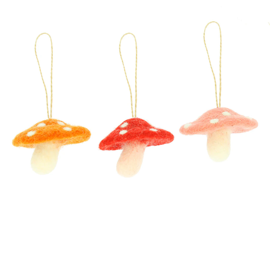 Toadstool Mushroom Hanging Decorations (Set of 3)