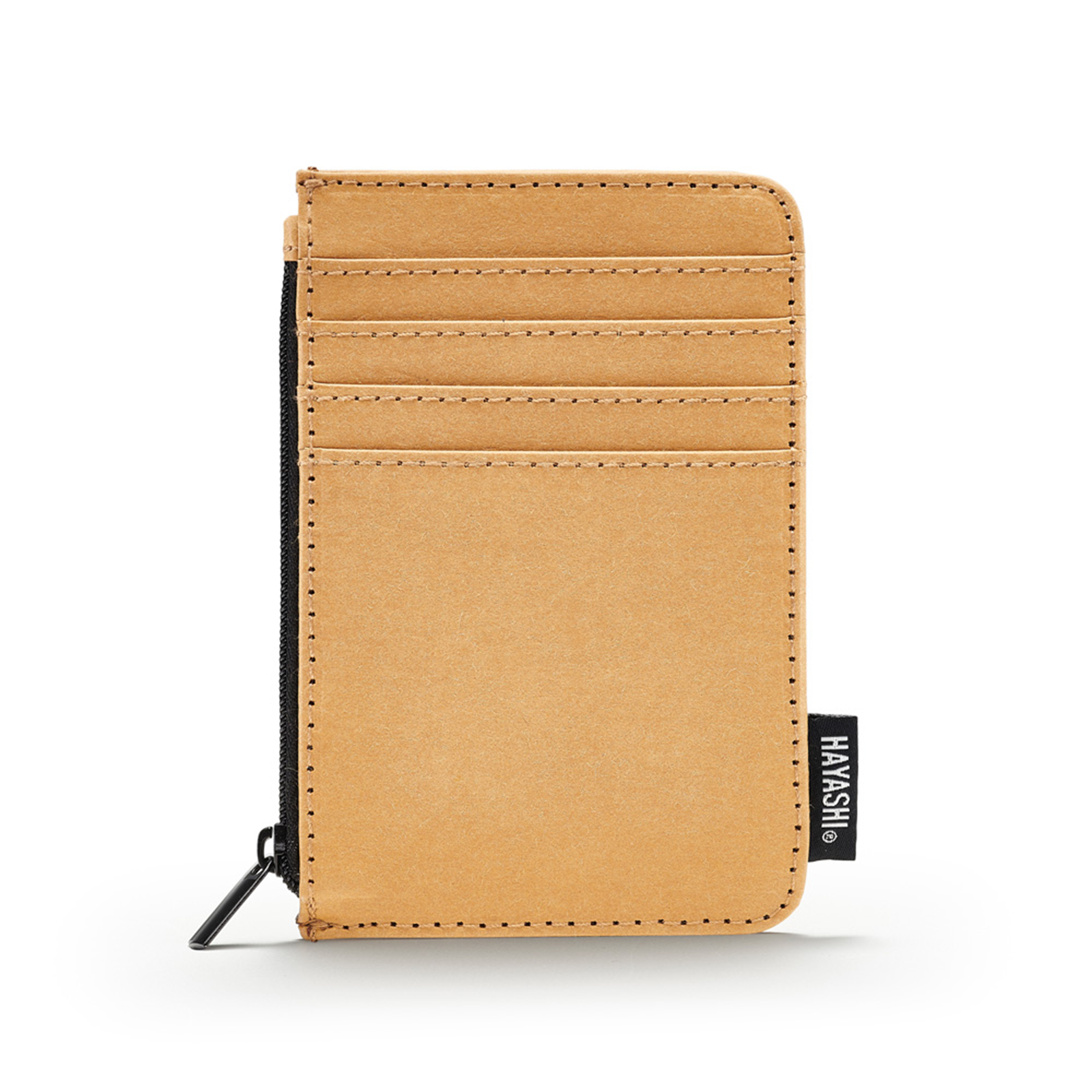 Vegan Paper Leather Zipped Card Case in Dust Colour