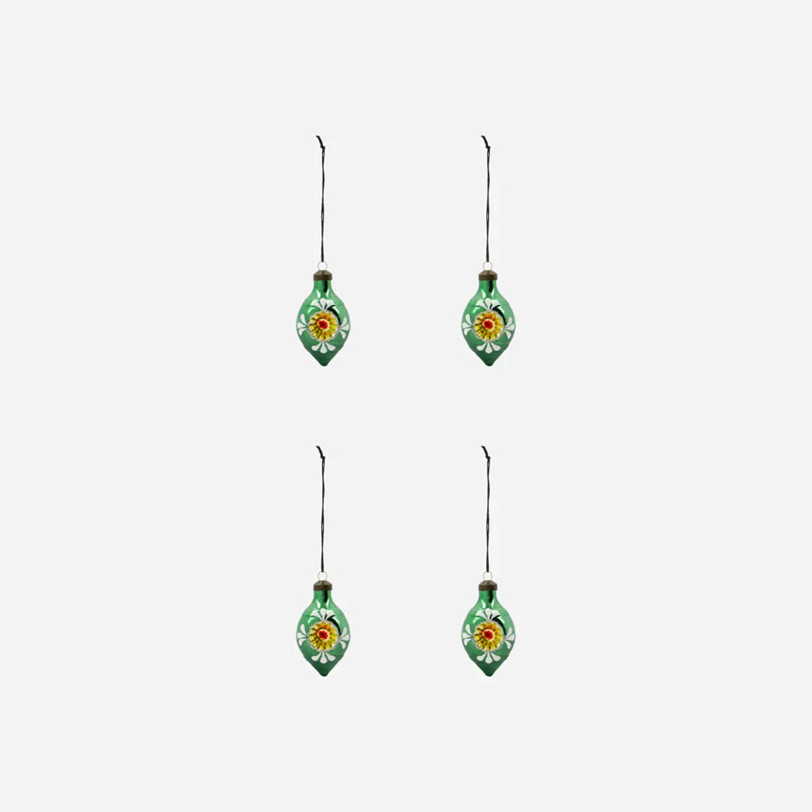 Green Nostal Christmas Ornaments (Set of 4)