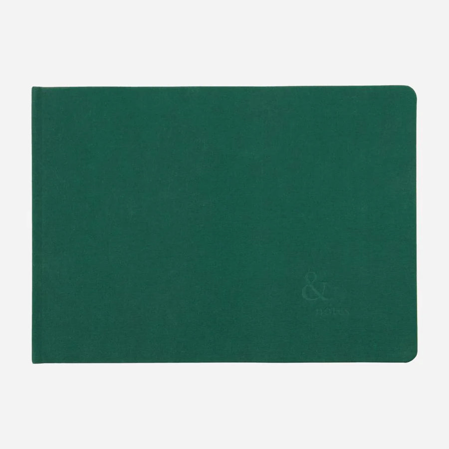 A4 Landscape Notebook in Dark Green